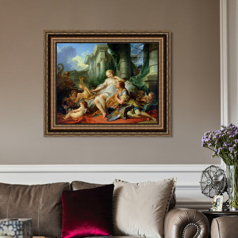 INVIN ART Framed Canvas Art Giclee Print Rinaldo Armida by Francois Boucher Wall Art Living Room Home Office Decorations