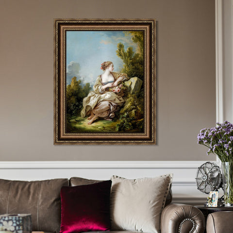 INVIN ART Framed Canvas Art Giclee Print Series#019 by Francois Boucher Wall Art Living Room Home Office Decorations