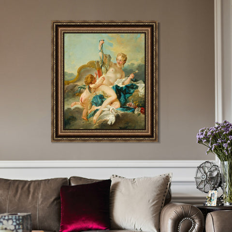 INVIN ART Framed Canvas Art Giclee Print Series#021 by Francois Boucher Wall Art Living Room Home Office Decorations