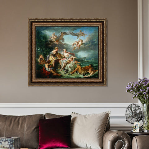 INVIN ART Framed Canvas Art Giclee Print The Abduction of Europa, 1747 by Francois Boucher Wall Art Living Room Home Office Decorations