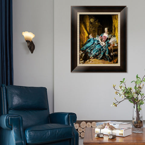 INVIN ART Framed Canvas Art Giclee Print Madame de Pompadour by Francois Boucher Wall Art Living Room Home Office Decorations