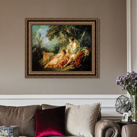 INVIN ART Framed Canvas Art Giclee Print Summer anagoria by Francois Boucher Wall Art Living Room Home Office Decorations