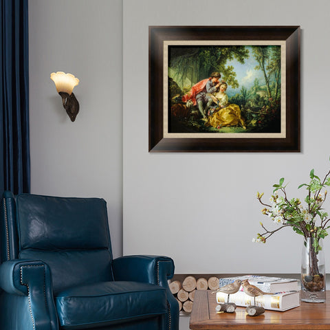 INVIN ART Framed Canvas Art Giclee Print Series#028 by Francois Boucher Wall Art Living Room Home Office Decorations