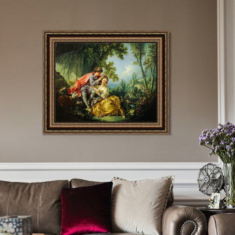 INVIN ART Framed Canvas Art Giclee Print Series#028 by Francois Boucher Wall Art Living Room Home Office Decorations