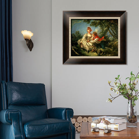 INVIN ART Framed Canvas Art Giclee Print Autumn anagoria by Francois Boucher Wall Art Living Room Home Office Decorations