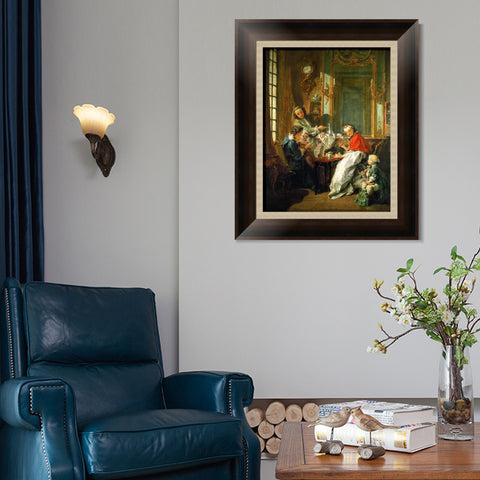 INVIN ART Framed Canvas Art Giclee Print The lunch by Francois Boucher Wall Art Living Room Home Office Decorations