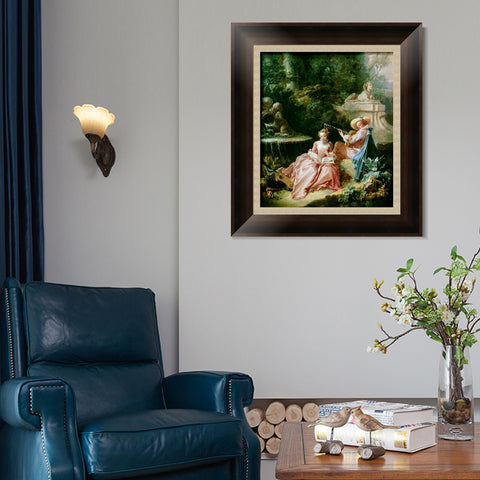 INVIN ART Framed Canvas Art Giclee Print Series#038 by Francois Boucher Wall Art Living Room Home Office Decorations