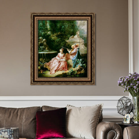 INVIN ART Framed Canvas Art Giclee Print Series#038 by Francois Boucher Wall Art Living Room Home Office Decorations