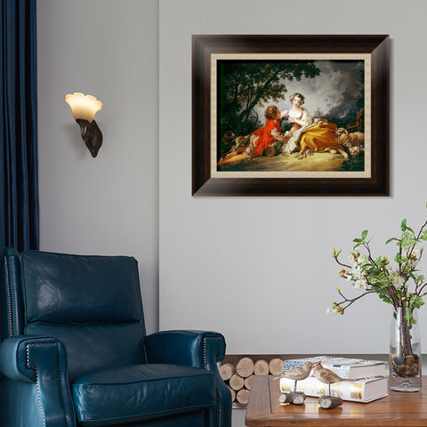 INVIN ART Framed Canvas Art Giclee Print Series#039 by Francois Boucher Wall Art Living Room Home Office Decorations