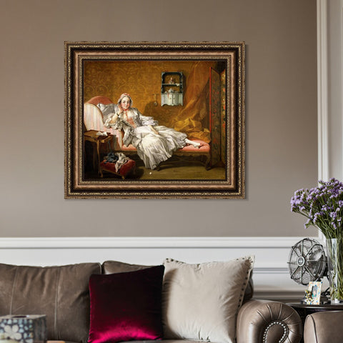 INVIN ART Framed Canvas Art Giclee Print Madame Boucher by Francois Boucher Wall Art Living Room Home Office Decorations