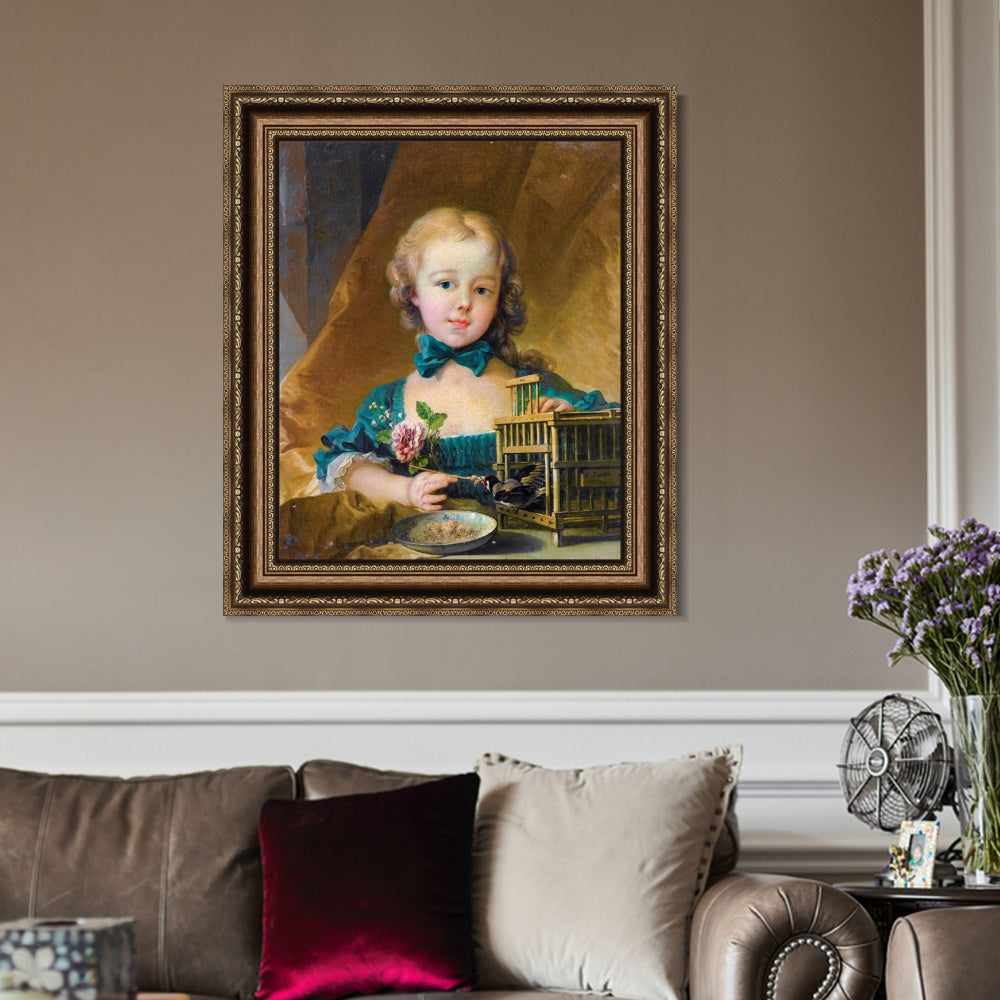 INVIN ART Framed Canvas Art Giclee Print Series#044 by Francois Boucher Wall Art Living Room Home Office Decorations