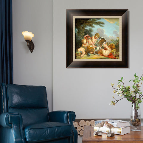 INVIN ART Framed Canvas Art Giclee Print Series#046 by Francois Boucher Wall Art Living Room Home Office Decorations