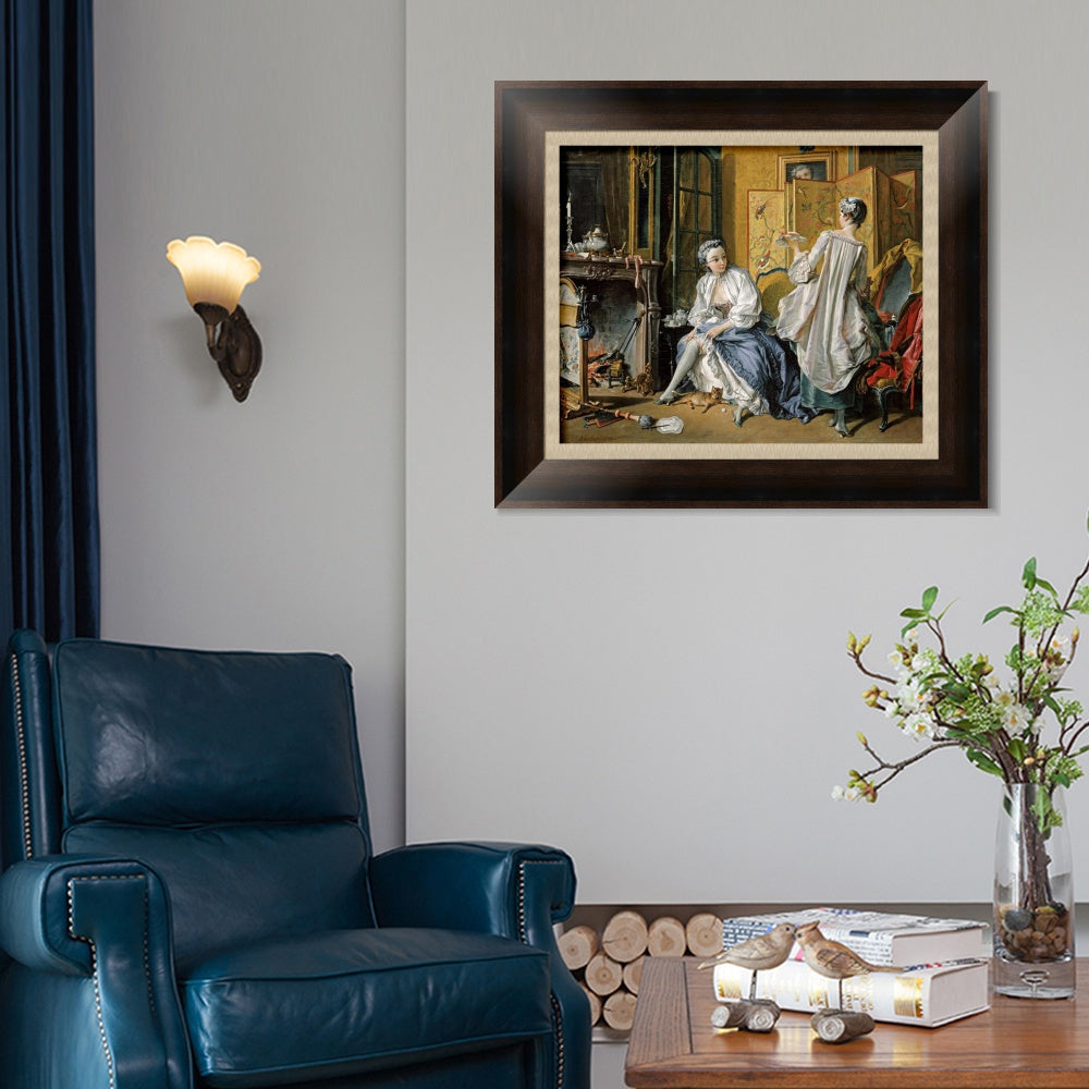 INVIN ART Framed Canvas Art Giclee Print Series#050 by Francois Boucher Wall Art Living Room Home Office Decorations