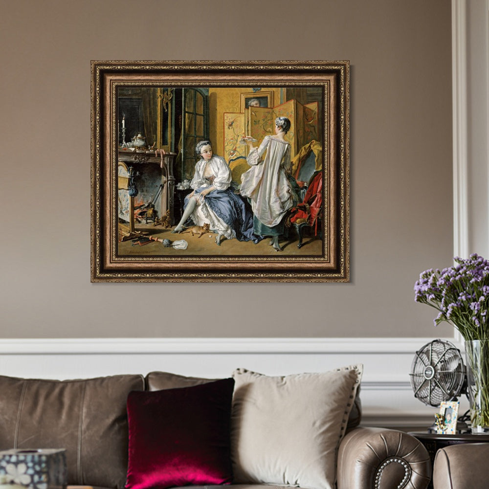INVIN ART Framed Canvas Art Giclee Print Series#050 by Francois Boucher Wall Art Living Room Home Office Decorations