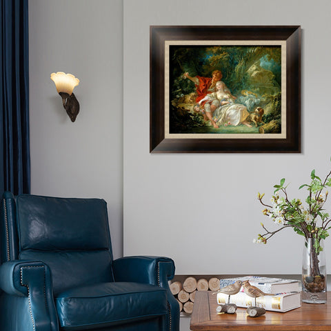 INVIN ART Framed Canvas Art Giclee Print Pastorale,1760 by Francois Boucher Wall Art Living Room Home Office Decorations