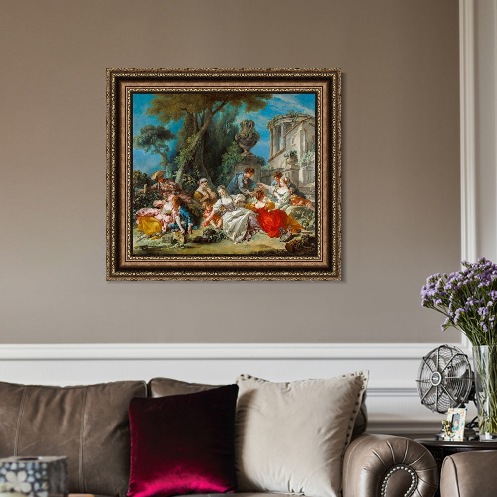 INVIN ART Framed Canvas Art Giclee Print Series#058 by Francois Boucher Wall Art Living Room Home Office Decorations