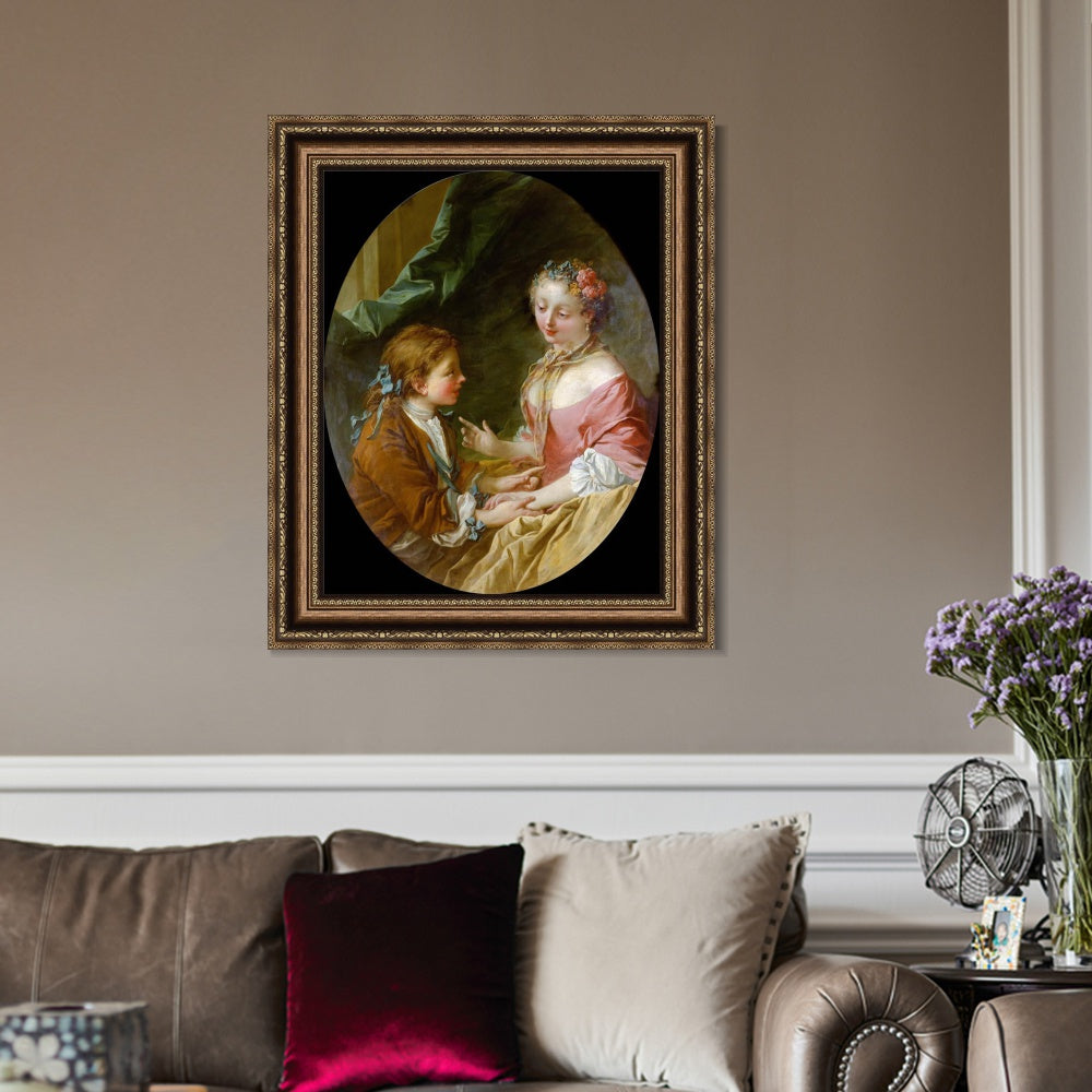 INVIN ART Framed Canvas Art Giclee Print Series#059 by Francois Boucher Wall Art Living Room Home Office Decorations