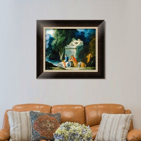 INVIN ART Framed Canvas Art Giclee Print Crossing the Ford by Francois Boucher Wall Art Living Room Home Office Decorations