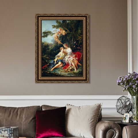 INVIN ART Framed Canvas Art Giclee Print Jupiter and Callisto by Francois Boucher Wall Art Living Room Home Office Decorations