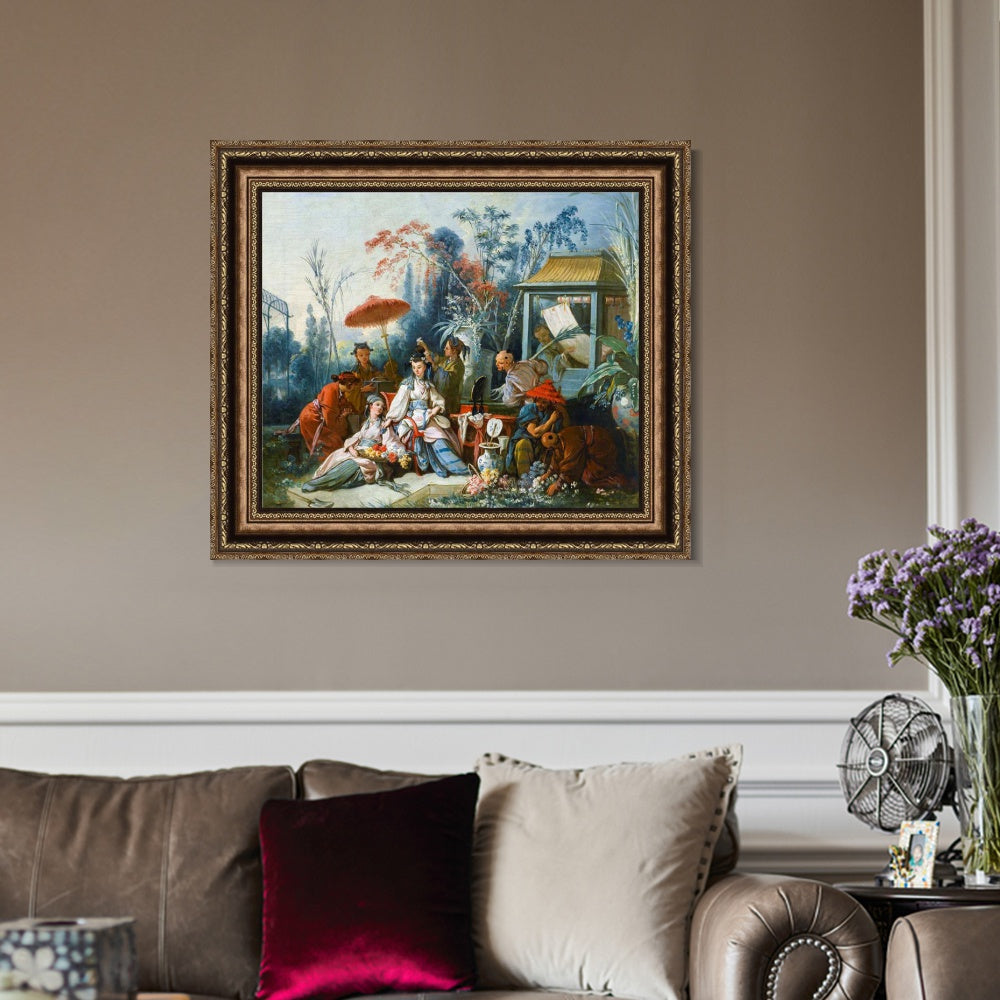 INVIN ART Framed Canvas Art Giclee Print Series#067 by Francois Boucher Wall Art Living Room Home Office Decorations