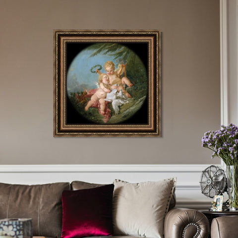INVIN ART Framed Canvas Art Giclee Print An Allegory of Poetry by Francois Boucher Wall Art Living Room Home Office Decorations