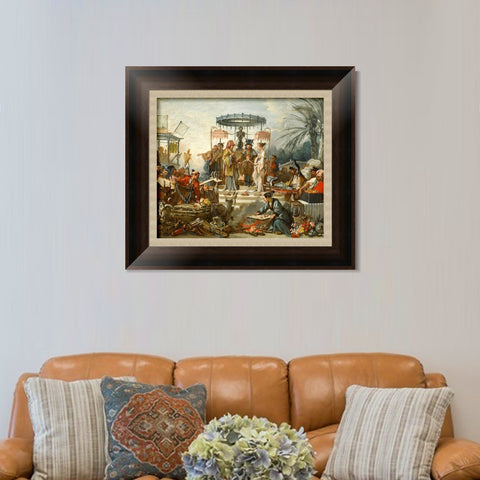 INVIN ART Framed Canvas Art Giclee Print Chinese Wedding by Francois Boucher Wall Art Living Room Home Office Decorations