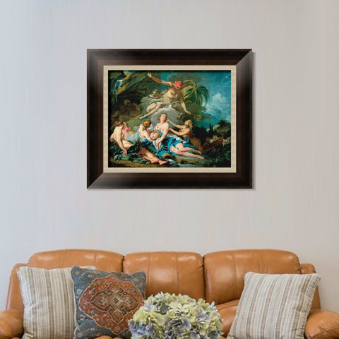 INVIN ART Framed Canvas Art Giclee Print Mercury Entrusting the Infant Bacchus to the Nymphs of Nysa by Francois Boucher Wall Art Living Room Home Office Decorations