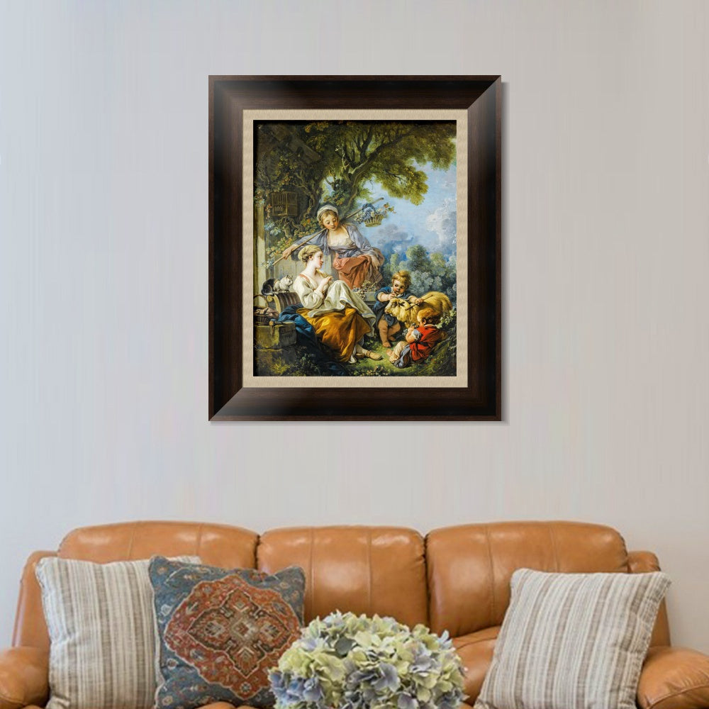 INVIN ART Framed Canvas Art Giclee Print Series#096 by Francois Boucher Wall Art Living Room Home Office Decorations