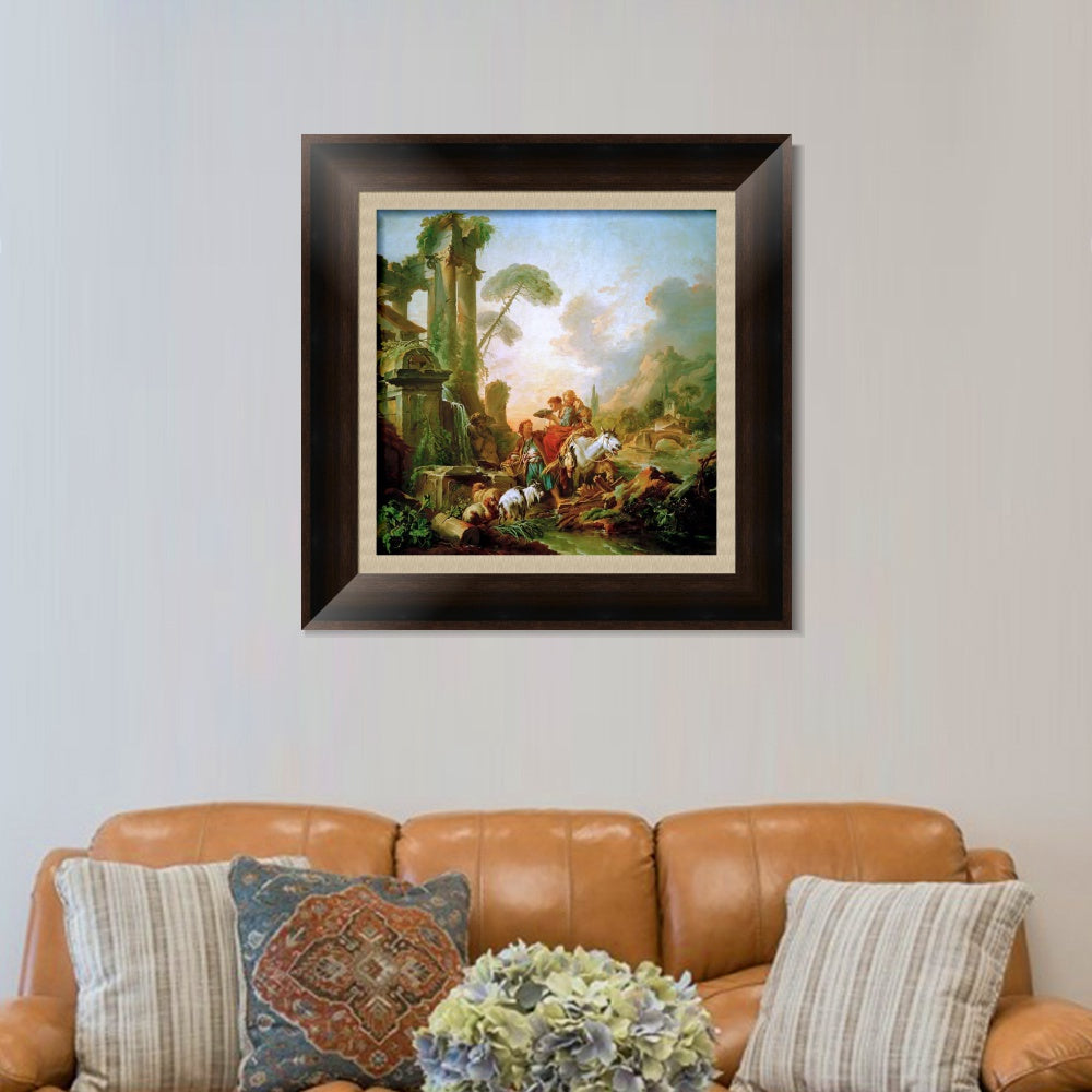 INVIN ART Framed Canvas Art Giclee Print Series#098 by Francois Boucher Wall Art Living Room Home Office Decorations