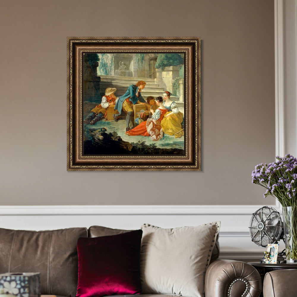 INVIN ART Framed Canvas Art Giclee Print Series#100 by Francois Boucher Wall Art Living Room Home Office Decorations