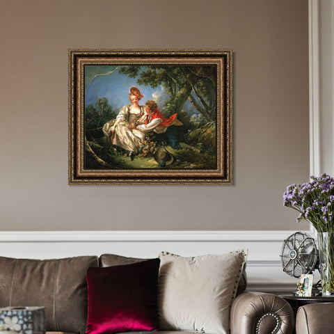 INVIN ART Framed Canvas Art Giclee Print Autumn anagoria#2 by Francois Boucher Wall Art Living Room Home Office Decorations