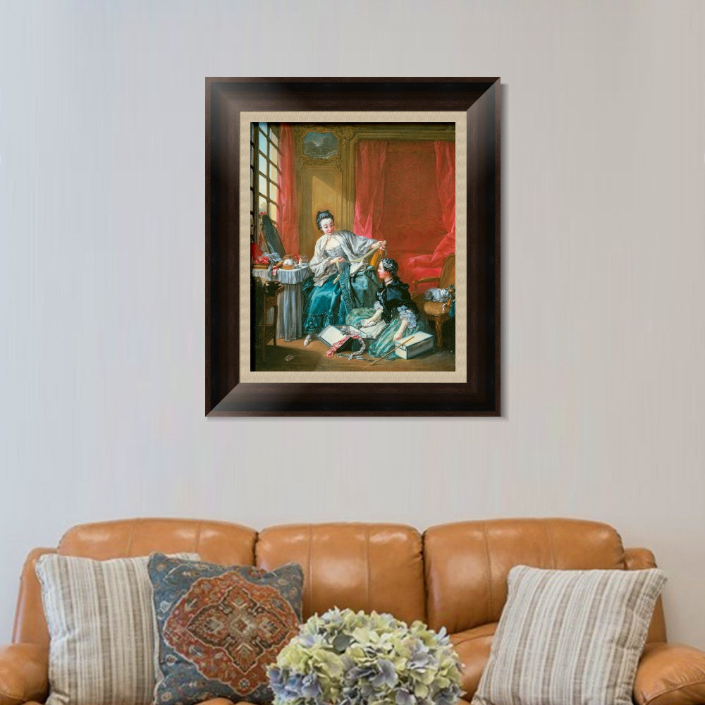 INVIN ART Framed Canvas Art Giclee Print The Modiste by Francois Boucher Wall Art Living Room Home Office Decorations