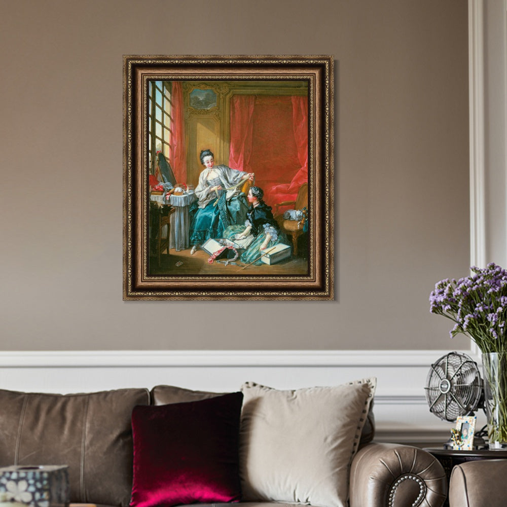 INVIN ART Framed Canvas Art Giclee Print The Modiste by Francois Boucher Wall Art Living Room Home Office Decorations