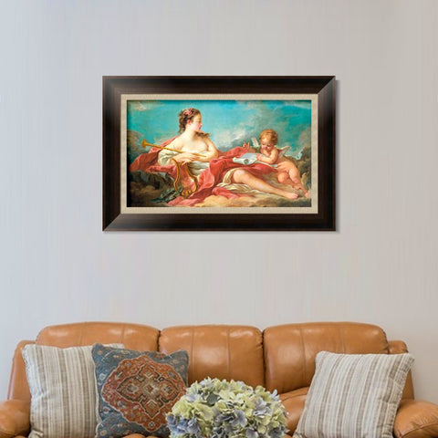 INVIN ART Framed Canvas Art Giclee Print The Muse of Love Poetry by Francois Boucher Wall Art Living Room Home Office Decorations