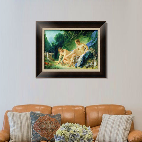INVIN ART Framed Canvas Art Giclee Print Diana Leaving The Bath by Francois Boucher Wall Art Living Room Home Office Decorations