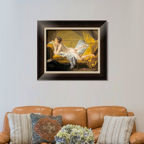 INVIN ART Framed Canvas Art Giclee Print Nude on a sofa by Francois Boucher Wall Art Living Room Home Office Decorations