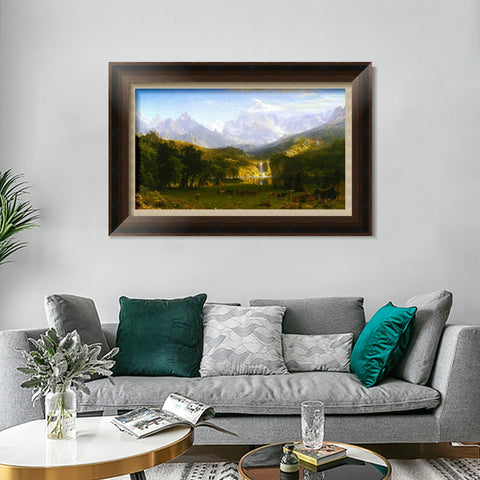INVIN ART Framed Canvas Art Giclee Print The Rocky Mountains,Lander's Peak 1863 by Albert Bierstadt Wall Art Living Room Home Office Decorations