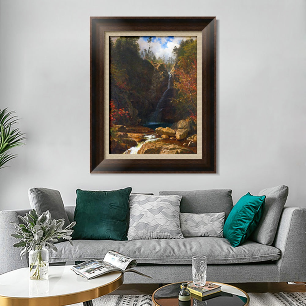 INVIN ART Framed Canvas Art Giclee Print Creek Gently Slipping From The Hills by Albert Bierstadt Wall Art
