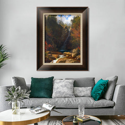 INVIN ART Framed Canvas Art Giclee Print Creek Gently Slipping From The Hills by Albert Bierstadt Wall Art Living Room Home Office Decorations