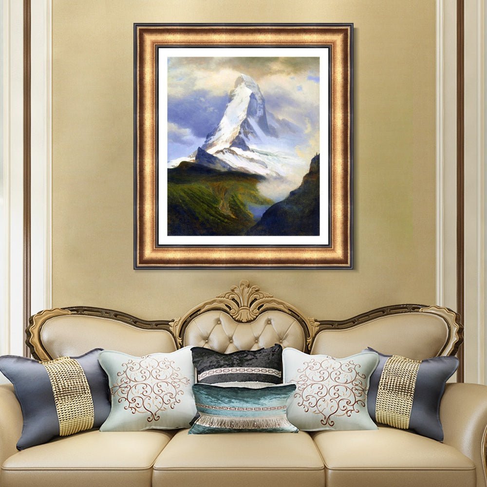 INVIN ART Framed Canvas Art Giclee Print The Beautiful Snow-Capped by Albert Bierstadt Wall Art