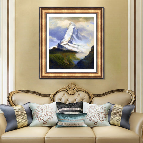 INVIN ART Framed Canvas Art Giclee Print The Beautiful Snow-Capped by Albert Bierstadt Wall Art Living Room Home Office Decorations