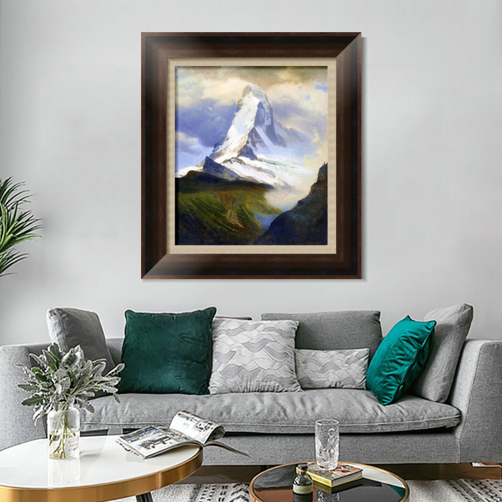 INVIN ART Framed Canvas Art Giclee Print The Beautiful Snow-Capped by Albert Bierstadt Wall Art