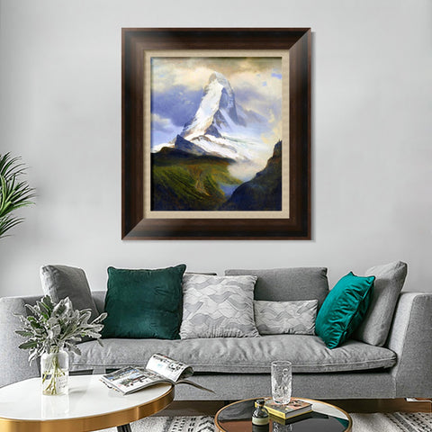 INVIN ART Framed Canvas Art Giclee Print The Beautiful Snow-Capped by Albert Bierstadt Wall Art Living Room Home Office Decorations