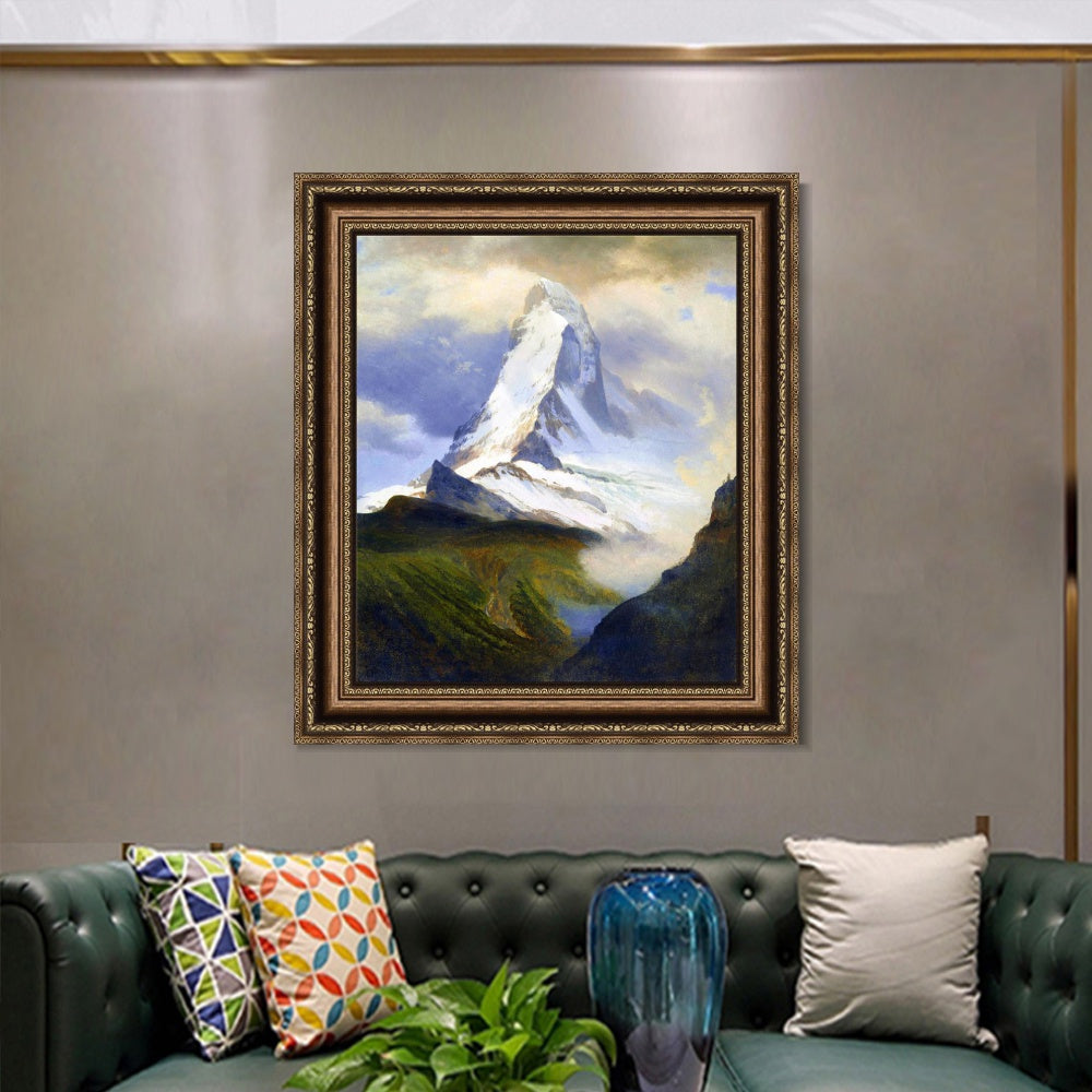 INVIN ART Framed Canvas Art Giclee Print The Beautiful Snow-Capped by Albert Bierstadt Wall Art