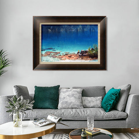 INVIN ART Framed Canvas Art Giclee Print The Quiet Crystal Lake by Albert Bierstadt Wall Art Living Room Home Office Decorations