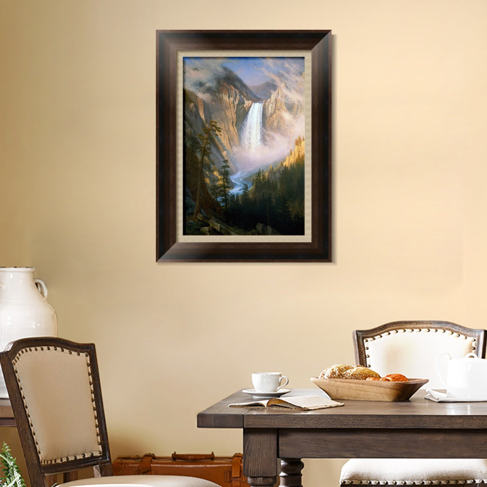 INVIN ART Framed Canvas Art Giclee Print Yellowstone Falls by Albert Bierstadt Wall Art