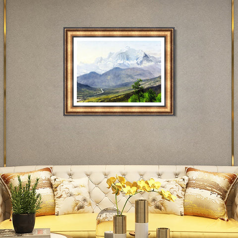 INVIN ART Framed Canvas Art Giclee Print Clouds through the mountains by Albert Bierstadt Wall Art Living Room Home Office Decorations