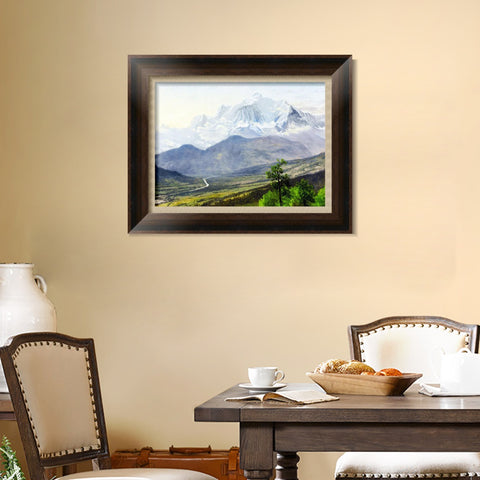 INVIN ART Framed Canvas Art Giclee Print Clouds through the mountains by Albert Bierstadt Wall Art Living Room Home Office Decorations