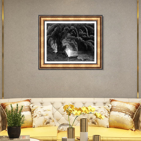 INVIN ART Framed Canvas Art Giclee Print In the karstcaves by Albert Bierstadt Wall Art Living Room Home Office Decorations