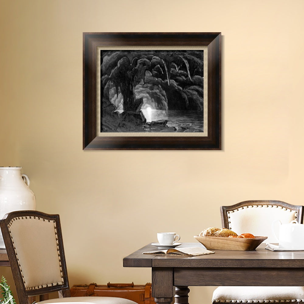 INVIN ART Framed Canvas Art Giclee Print In the karstcaves by Albert Bierstadt Wall Art